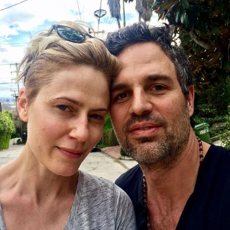 Mark Ruffalo taking a selfie with his wife, Sunrise Coigney